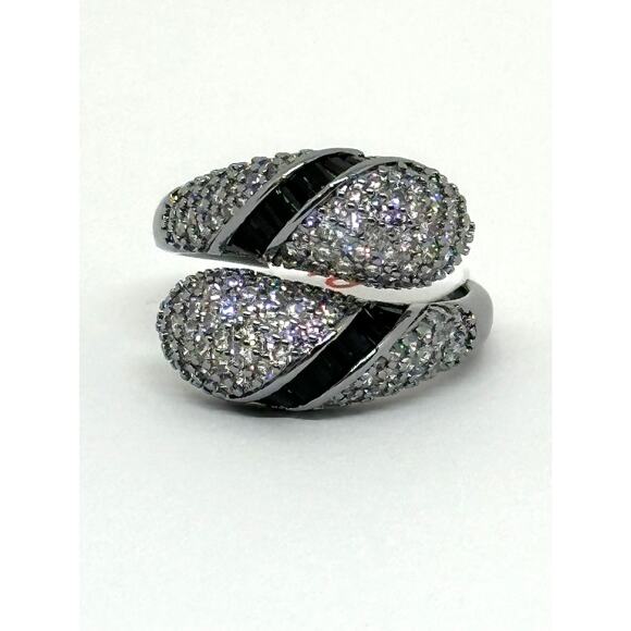 BOMB PARTY RG48019 Serpent’s Oath Rhodium Plate Black Onyx Snake Ring Untamed 10 - Picture 1 of 3